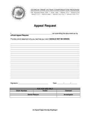 Appeal Request Form