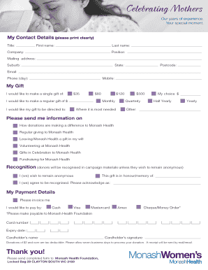 Monash Health Donation Form