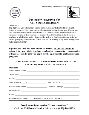 Redwood City Health Insurance Application