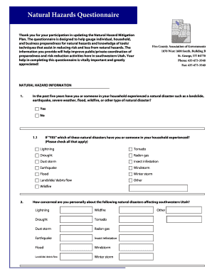 Natural Hazards Questionnaire - fcaog state ut