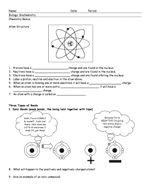 Biology Chemistry Basics Worksheet
