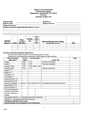 Declaration of Major Form