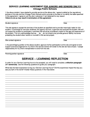 SERVICE LEARNING AGREEMENT - Carl Schurz High School