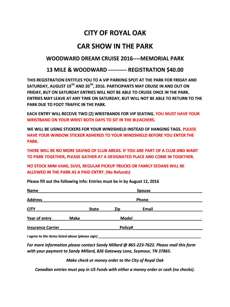 CITY OF ROYAL OAK CAR SHOW IN THE PARK Preview on Page 1