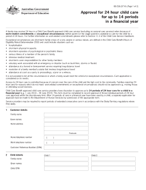 24 Hour Child Care Approval Form