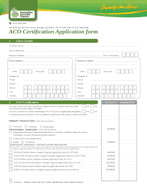 ACO Certification Application Form