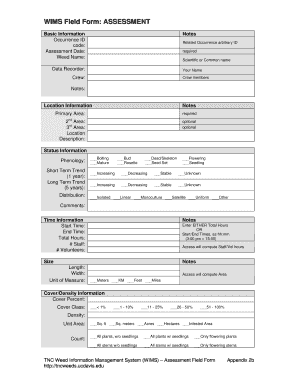 WIMS Weed Assessment Form