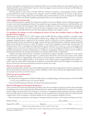 Meningococcal Vaccination Waiver Form