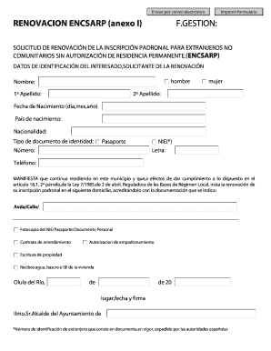 Renovación de la Inscripción Padrónal para Extranjeros no Comunitarios