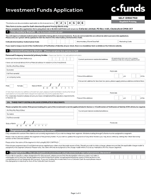 Self-Directed Investment Funds Application