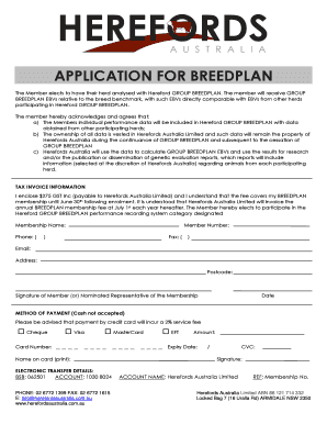 Hereford GROUP BREEDPLAN Application