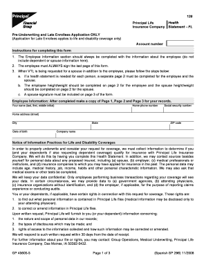 Principal Life Health Insurance Application - FL