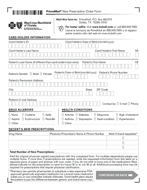 PrimeMail New Prescription Order Form