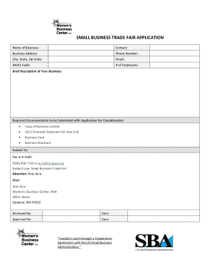 Certificate to file action - SMALL BUSINESS TRADE FAIR APPLICATION - snapwaorg