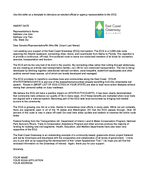 Letter of Support for East Coast Greenway
