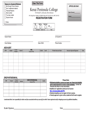 Student Course Drop/Withdrawal Form