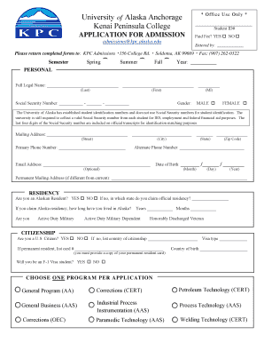 University of Alaska Anchorage Admission Application