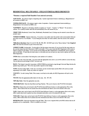 Residential Multifamily Listing Form