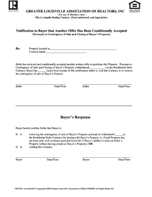 Notification of Conditional Offer Acceptance