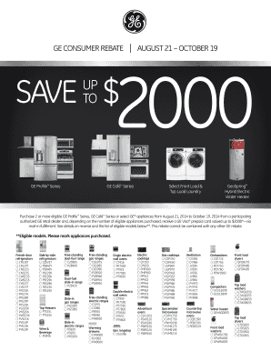 GE Appliance Rebate Form