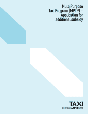 Multi Purpose Taxi Program Additional Subsidy Application