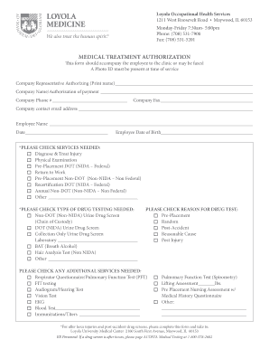 Medical Treatment Authorization Form