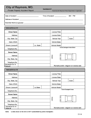 Private Property Accident Report
