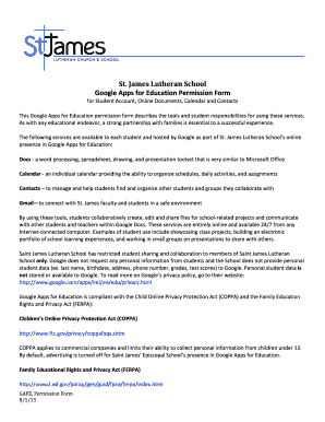 Google Apps for Education Permission Form