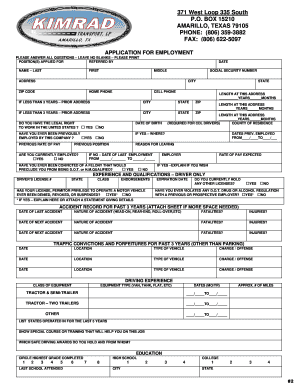 Application for Employment