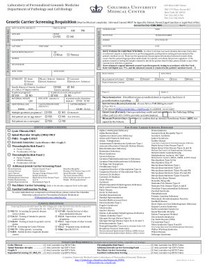 Genetic Carrier Screening Requisition