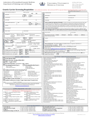 Genetic Carrier Screening Requisition Form