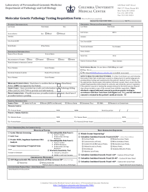 Molecular Genetic Pathology Testing Requisition Form