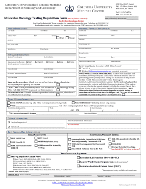 Molecular Oncology Testing Requisition Form