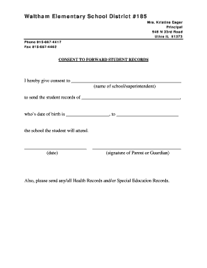 Consent to Forward Student Records
