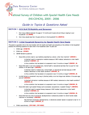 National Survey of Children with Special Health Care Needs