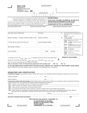 Pennsylvania Tax Extension Application