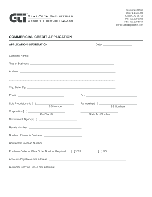 Commercial Credit Application