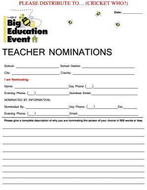 Teacher Nomination Form