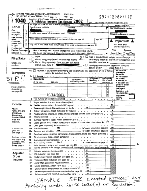 US Federal Tax Return Form 1040