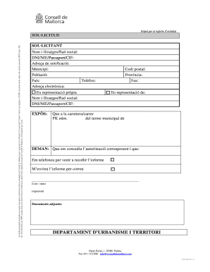 Urbanism and Territory Department Request Form