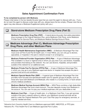 Medicare Sales Appointment Confirmation Form