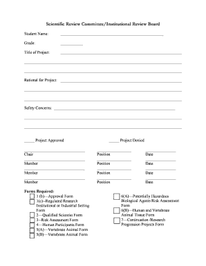 Scientific Review Committee Approval Form