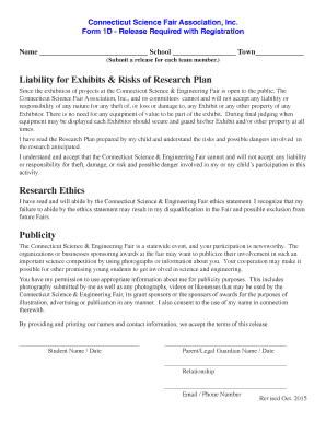 Connecticut Science Fair Release Form
