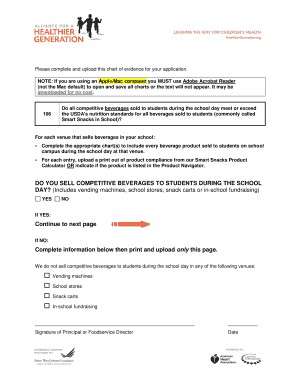 Smart Snacks Beverage Compliance Chart
