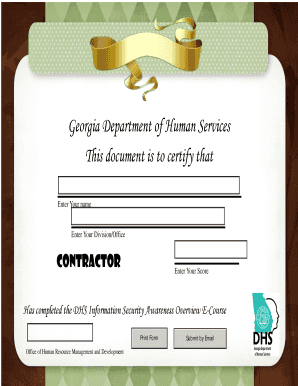 Georgia DHS Information Security Awareness Certification