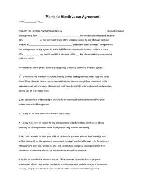 Month-to-Month Lease Agreement