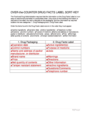 FDA Drug Facts Label Template