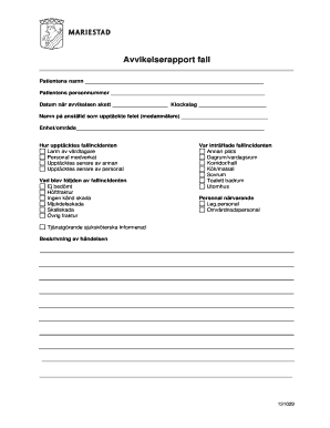 Patient Fall Incident Report