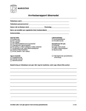 Medication Error Report Form