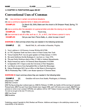 Punctuation Exercise Worksheet